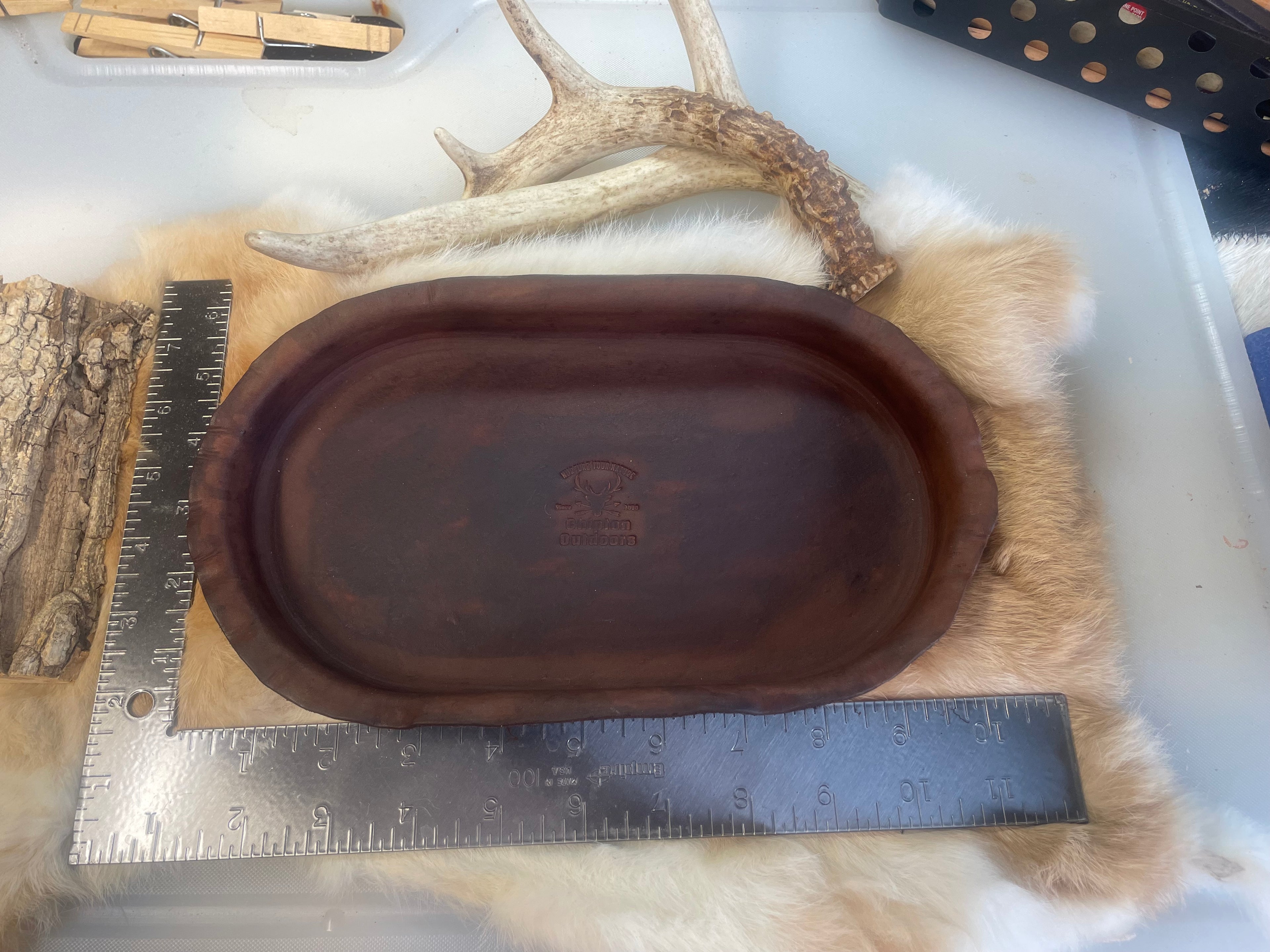 Hand made leather valet - Dark Brown