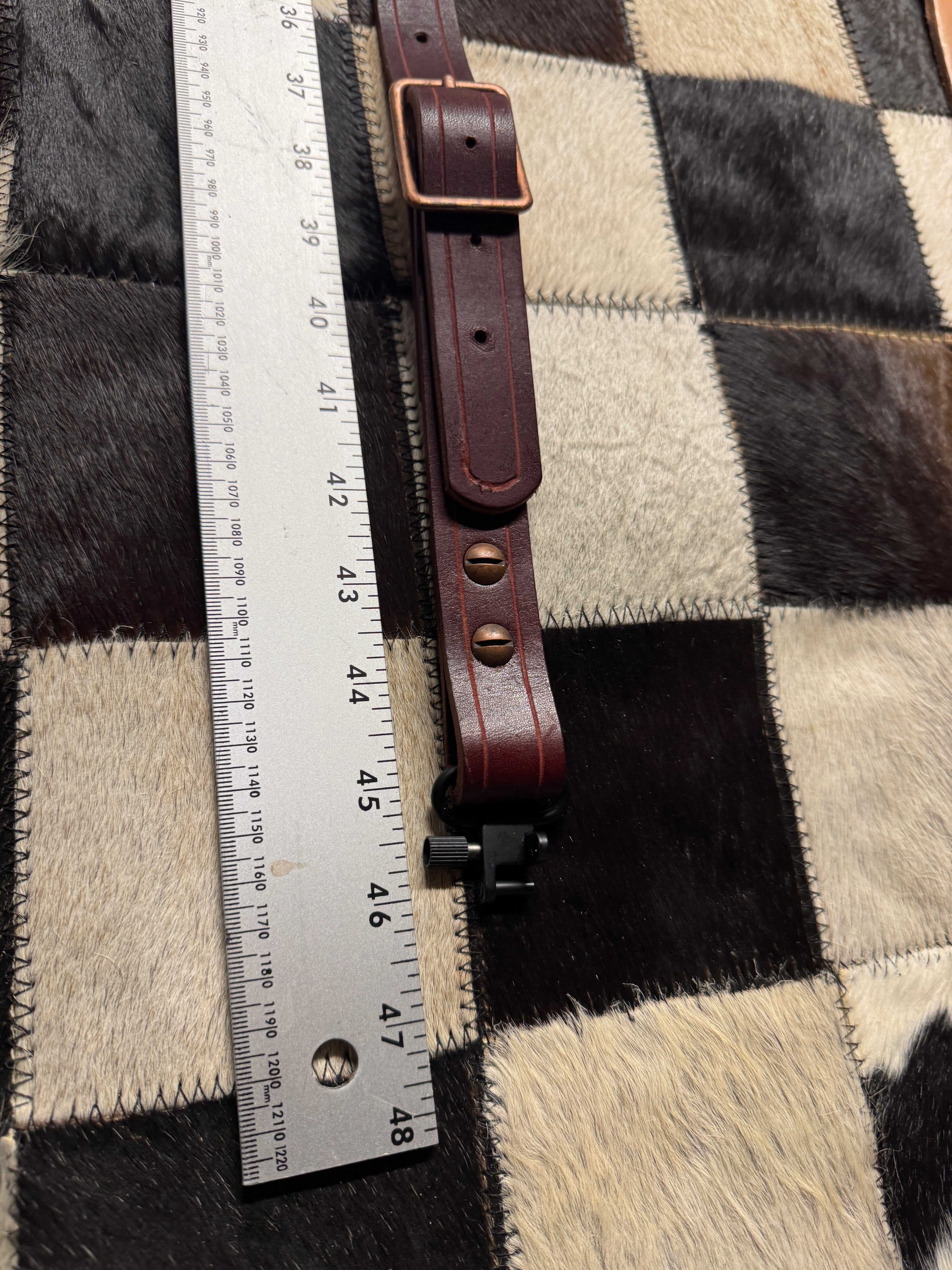 Hand crafted leather rifle sling - Burgandy